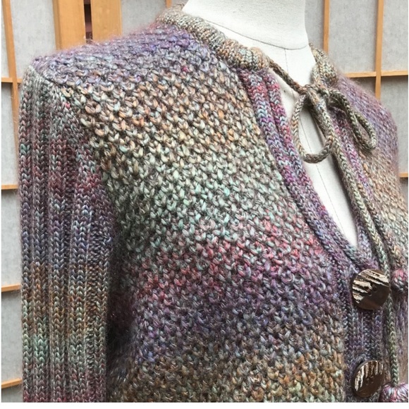 Anthropologie One Girl Who Ombré Striped Wool-Mohair Blend Sweater SZ L - Picture 8 of 15